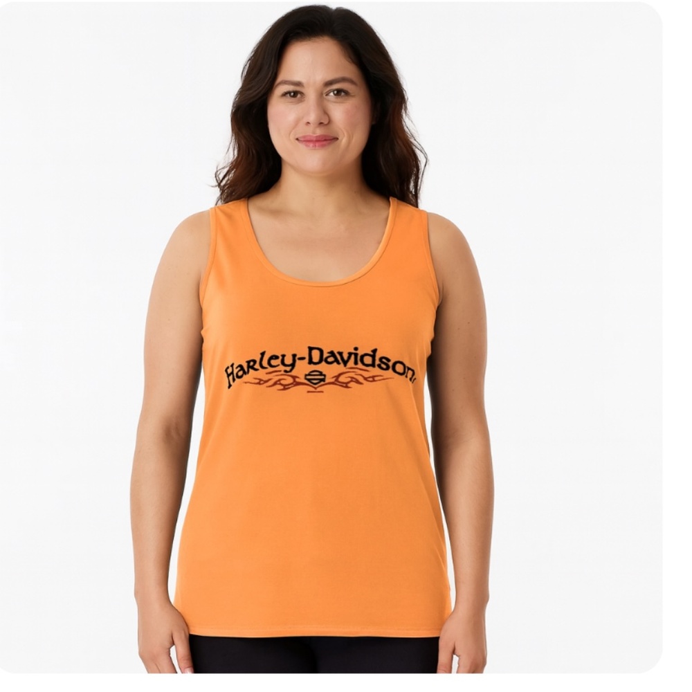HARLEY-DAVIDSON Orange Crop Muscle Shirt Size XL